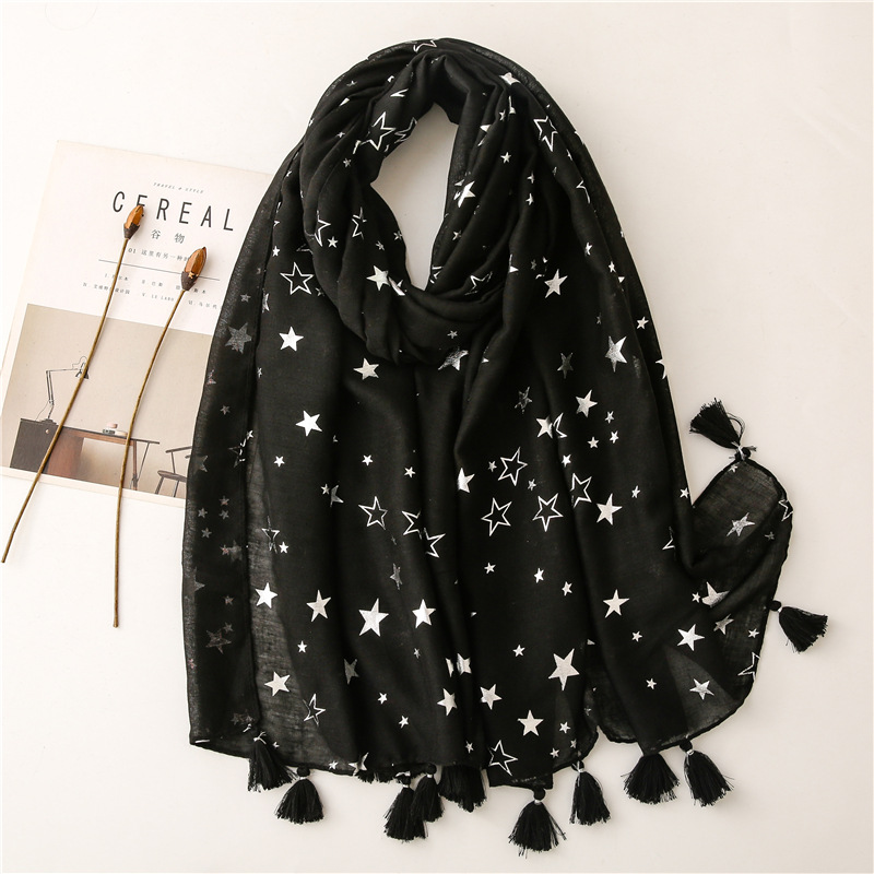 Shawl Wrap Winter - 2026 Fashion Iron Silver Star Tassel