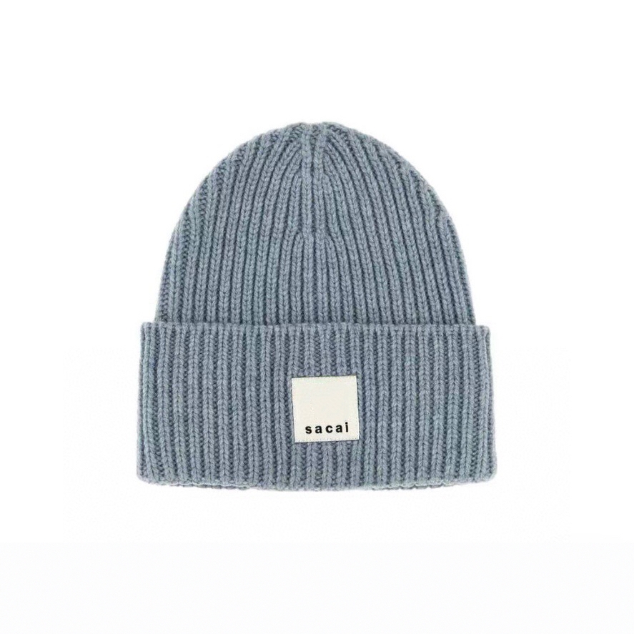 Knit Beanie Hat Warm - Vuu Sacai Collaborative Patchwork Embroidered Color