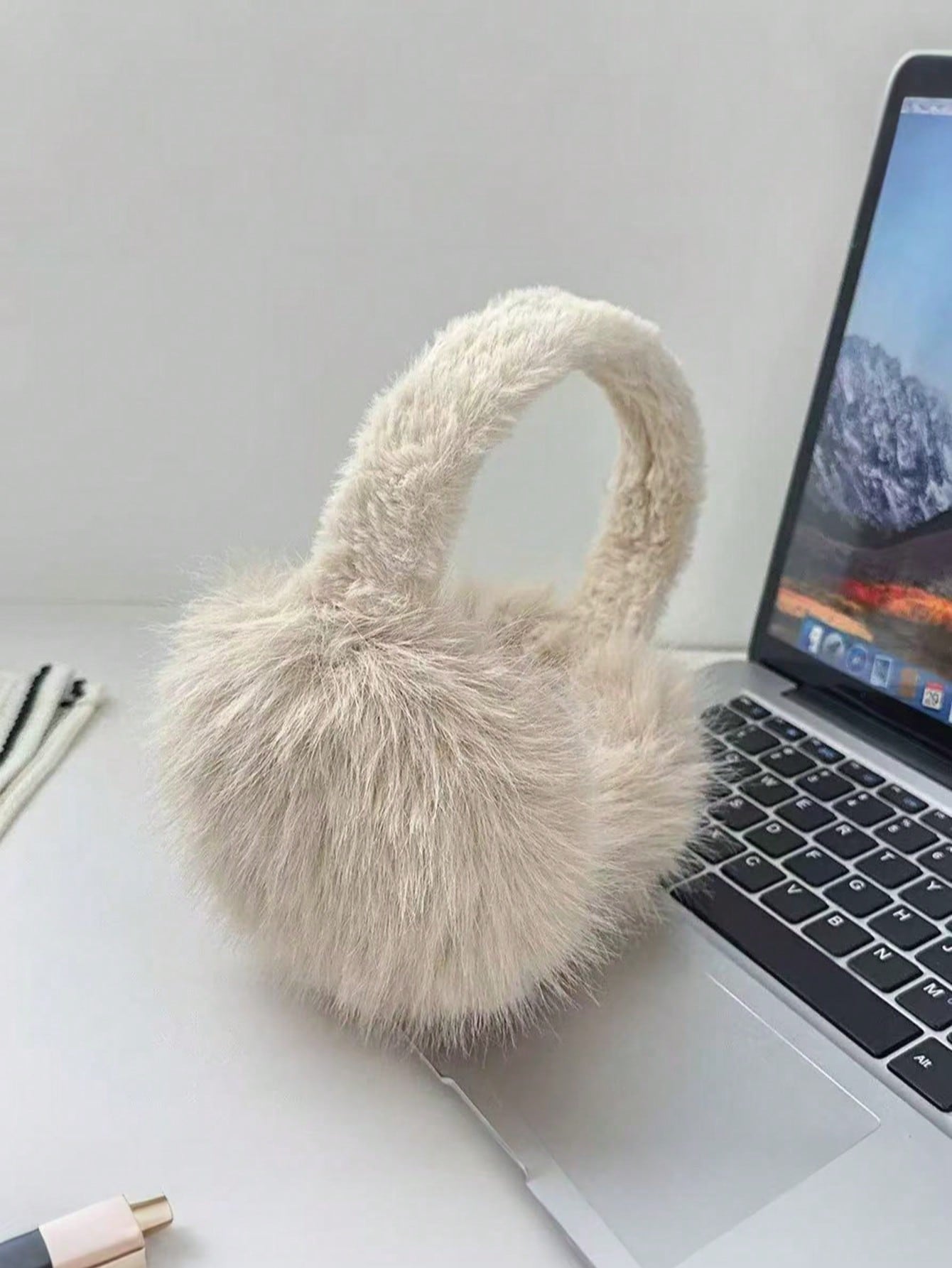 Earmuffs Foldable - Fluffy Women's Ear Warmers, Foldable Plush