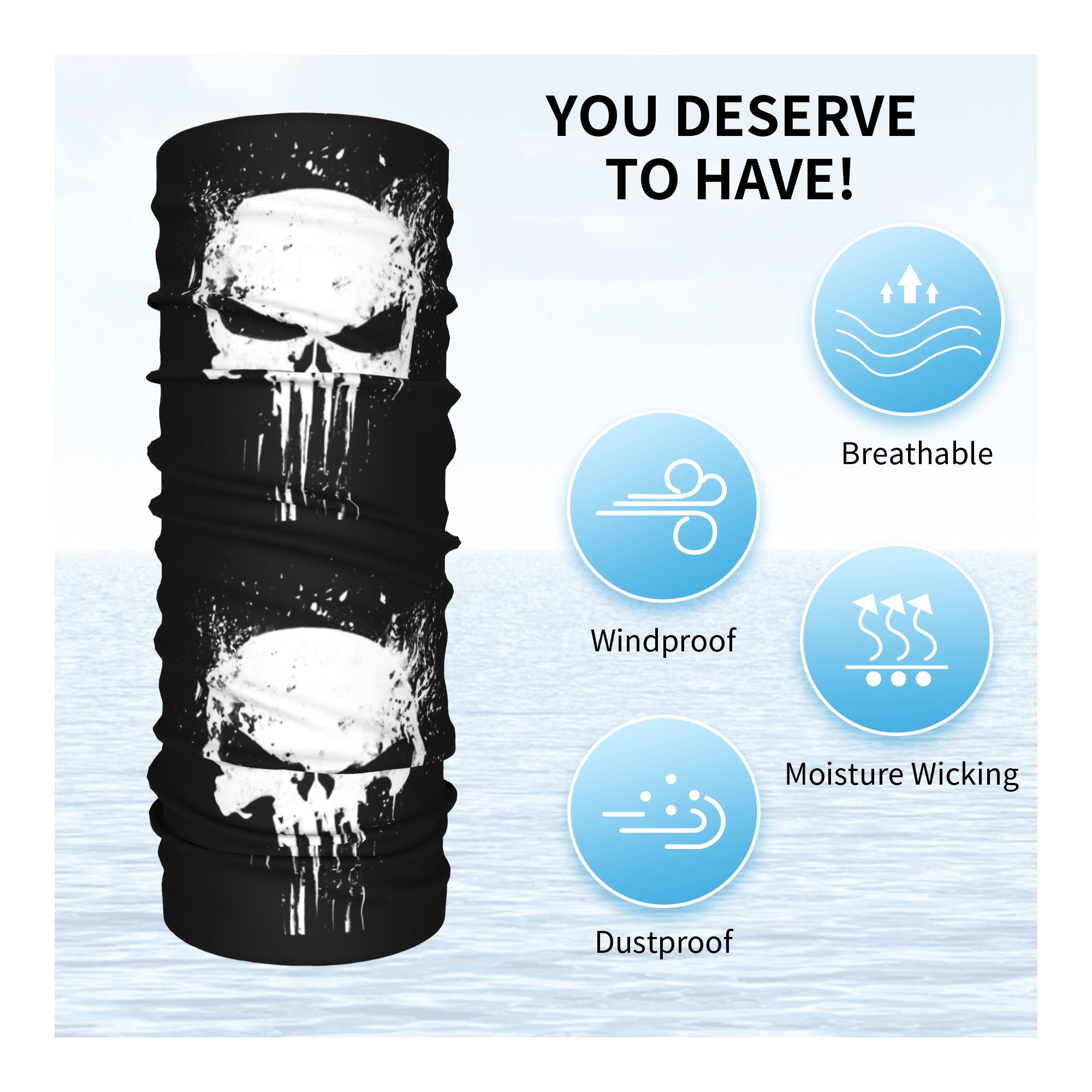 Custom Skeleton Skull Bandana  – Neck Gaiter Fleece recenzja i cena
