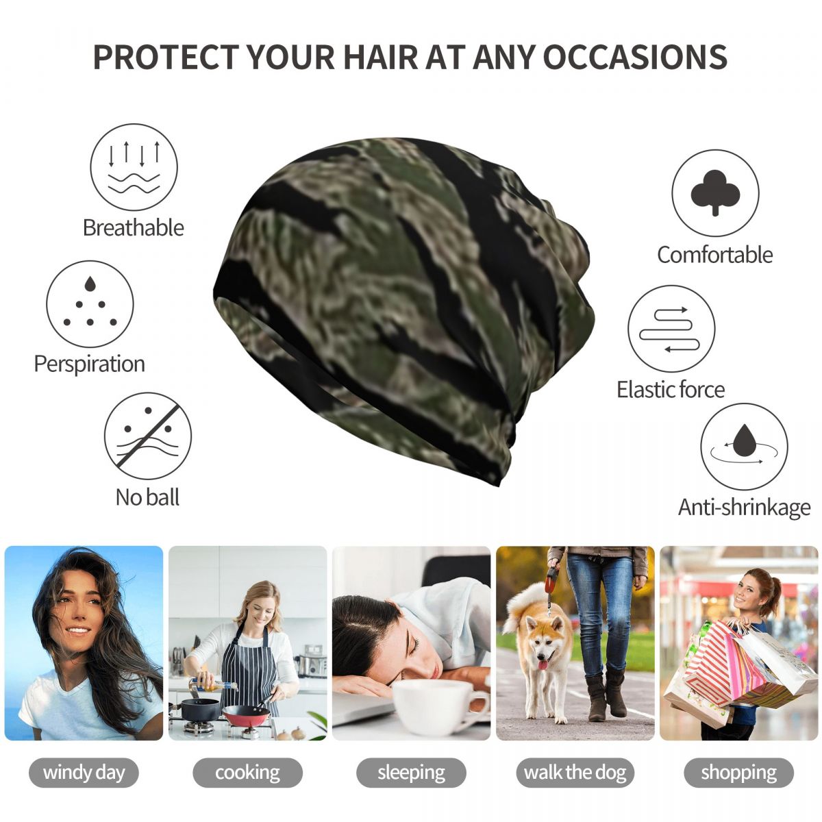Tiger Stripe Camouflage Milita – Knit Beanie Hat Warm recenzja i cena