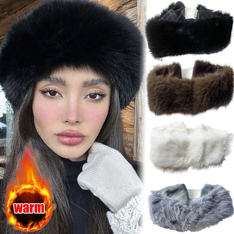 Wide Band Fur Headband Winter  – Fleece Ear Warmer Band recenzja i cena