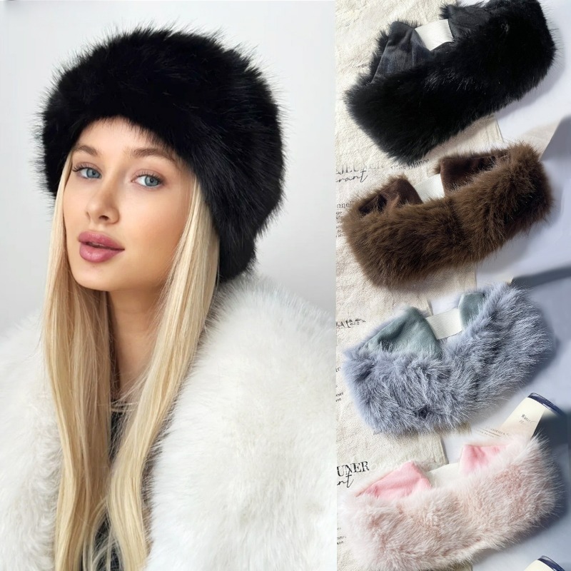 Wide Band Fur Headband Winter  – Fleece Ear Warmer Band recenzja i cena