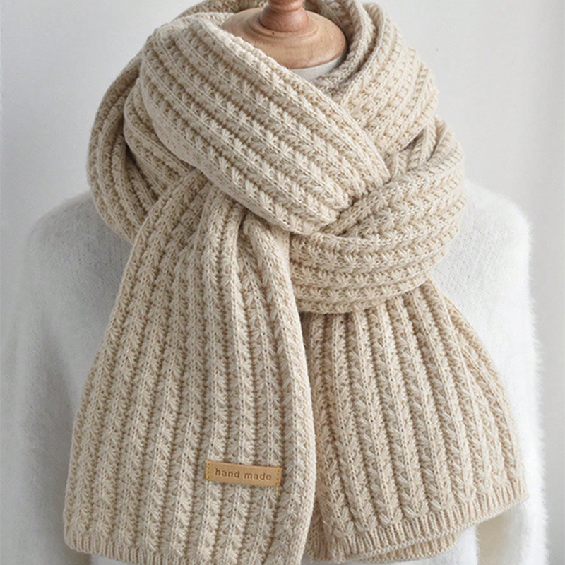 Thick Cable Knit Warm Cashmere – Wool Scarf Men recenzja i cena