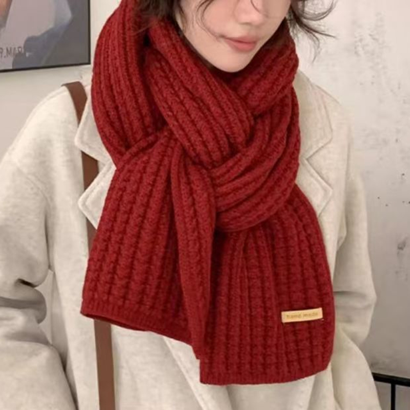 Thick Cable Knit Warm Cashmere – Wool Scarf Men recenzja i cena