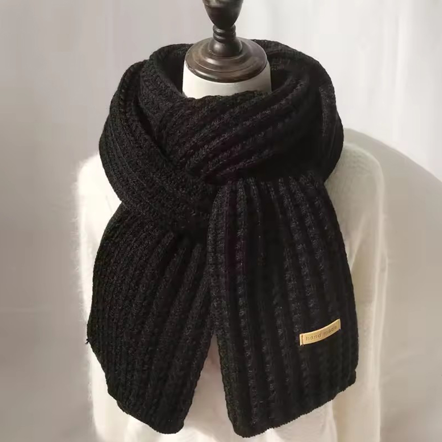 Thick Cable Knit Warm Cashmere – Wool Scarf Men recenzja i cena