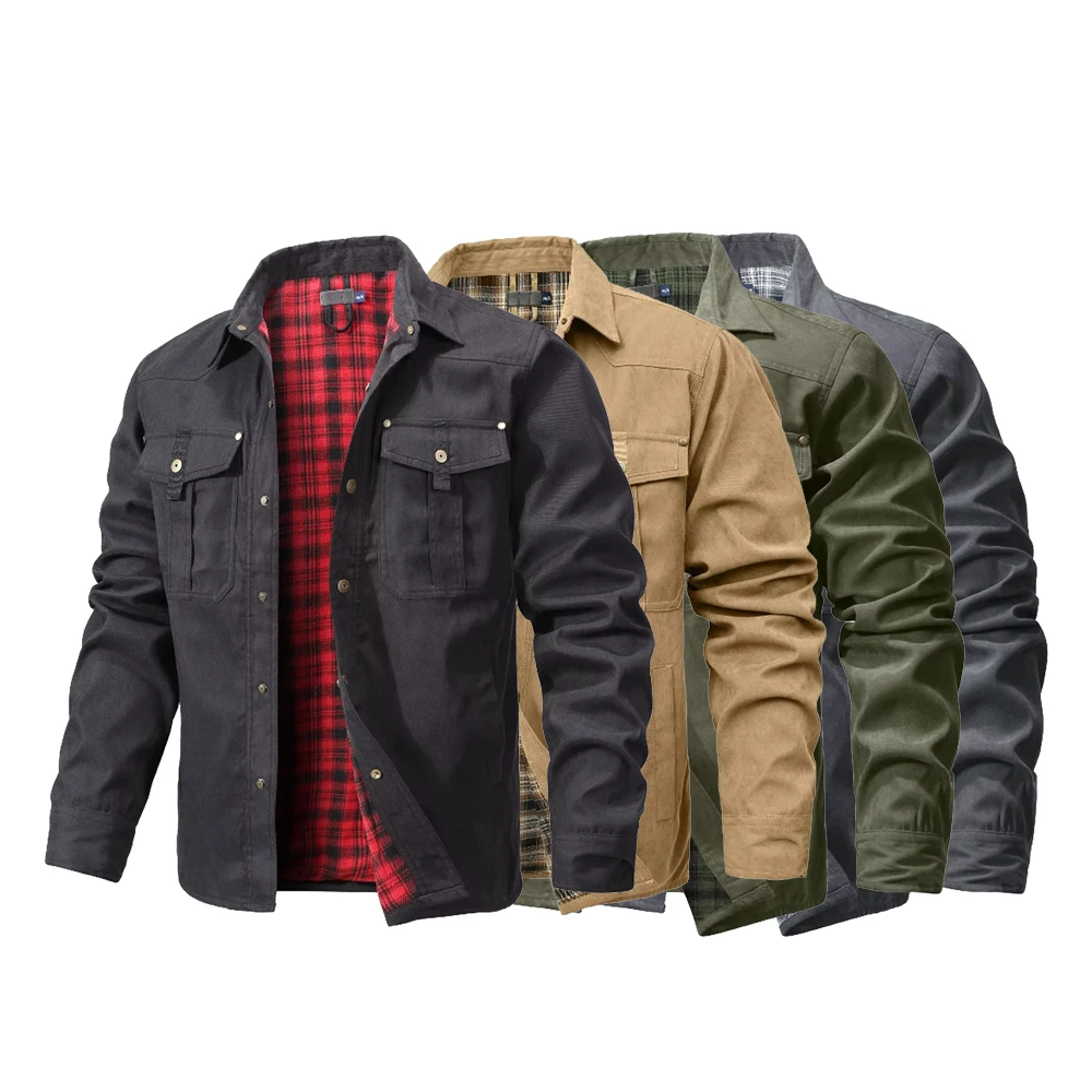 Men's Jackets Spring Flannel L – Flannel Shirt Lined recenzja i cena