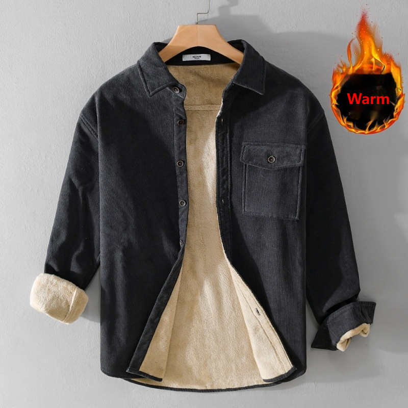 Men's Corduroy Shirt Jacket He – Flannel Shirt Lined recenzja i cena