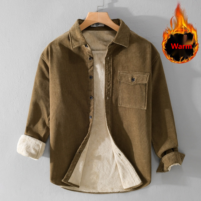 Men's Corduroy Shirt Jacket He – Flannel Shirt Lined recenzja i cena
