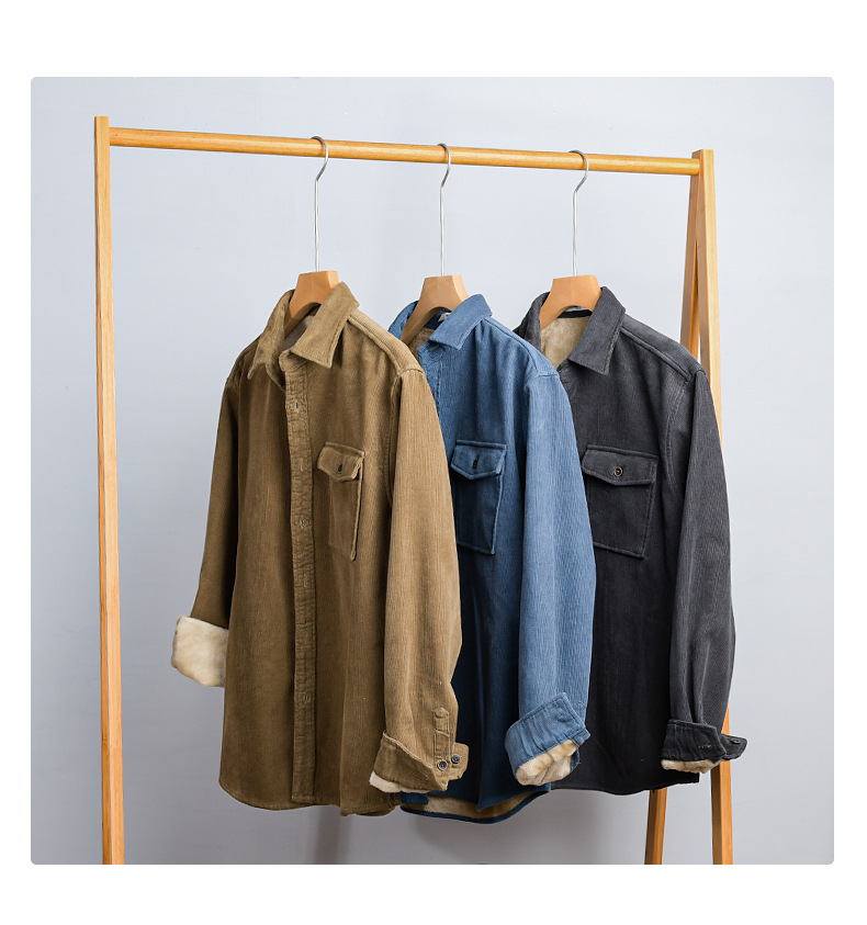 Men's Corduroy Shirt Jacket He – Flannel Shirt Lined recenzja i cena