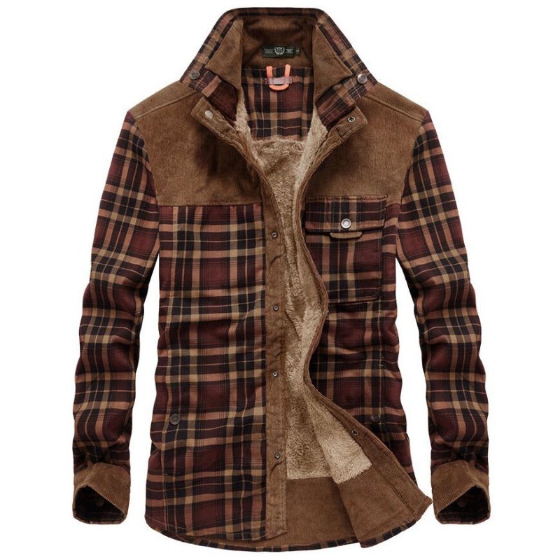 Men's Jackets Winter Windproof – Flannel Shirt Lined recenzja i cena