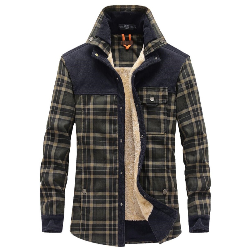 Men's Jackets Winter Windproof – Flannel Shirt Lined recenzja i cena