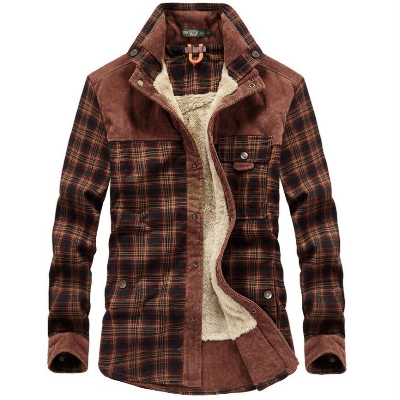 Men's Jackets Winter Windproof – Flannel Shirt Lined recenzja i cena