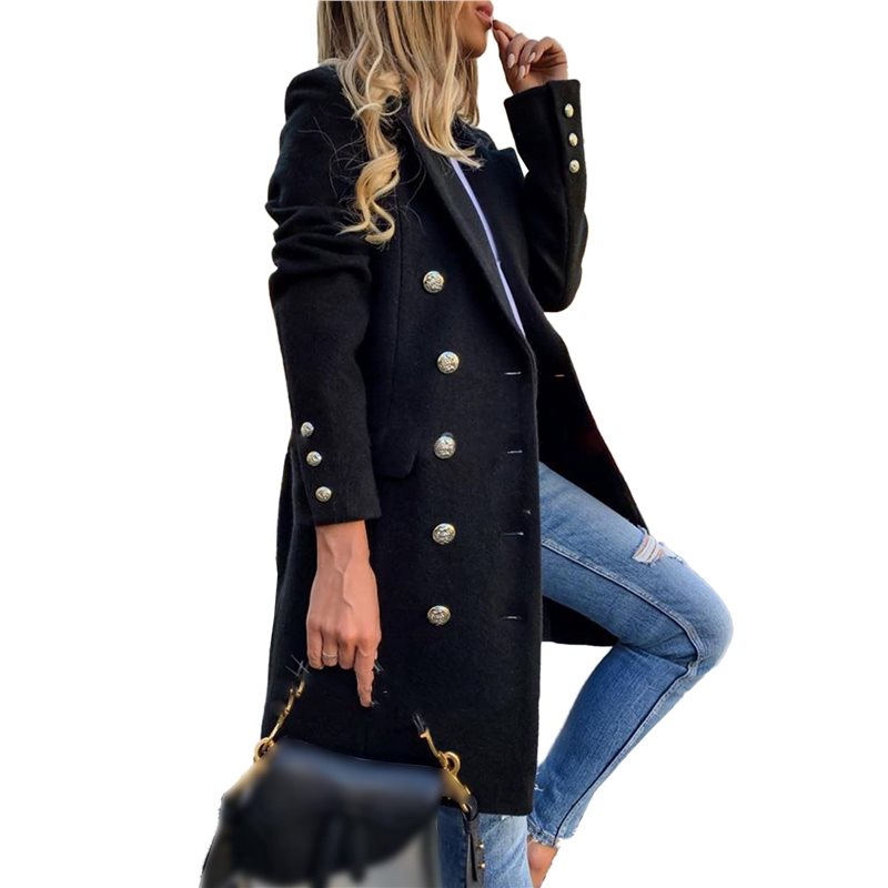 A24F-Women Fall Winter Wool Co – Wool Coat Peacoat recenzja i cena
