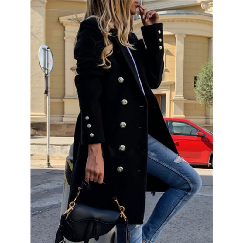 A24F-Women Fall Winter Wool Co – Wool Coat Peacoat recenzja i cena