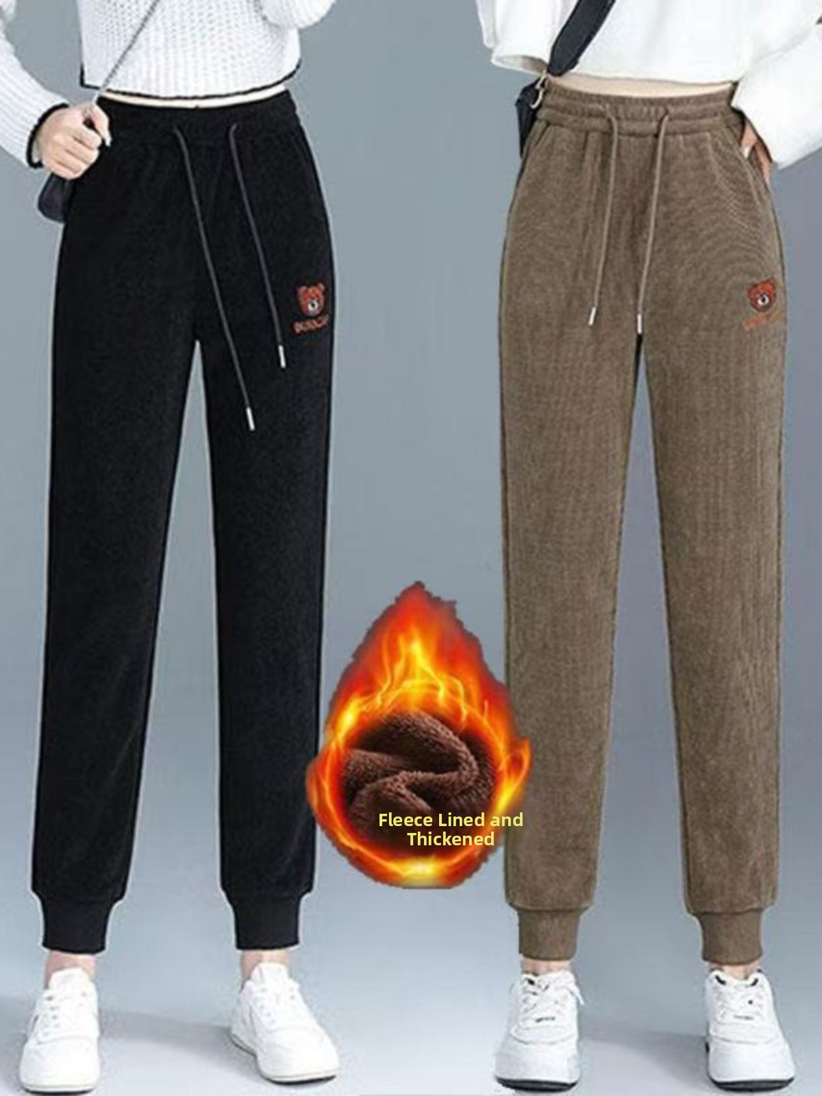 High Waist Fleece Lined Thick  – Corduroy Pant Warm recenzja i cena