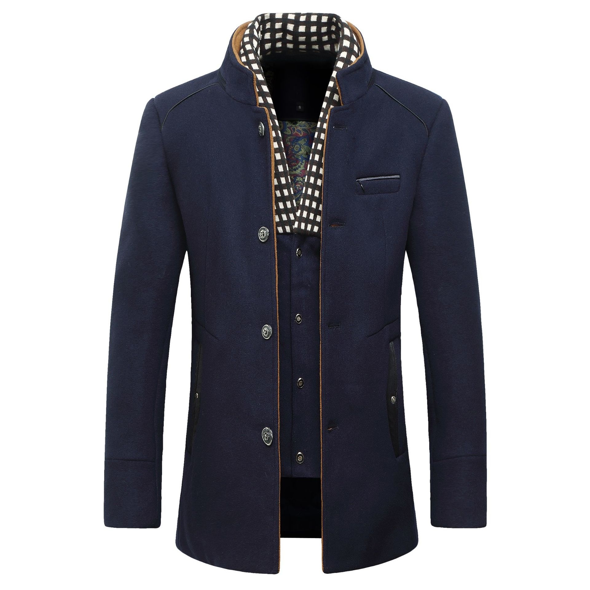 Fashion Men's Wool jacket Clas – Wool Coat Peacoat recenzja i cena