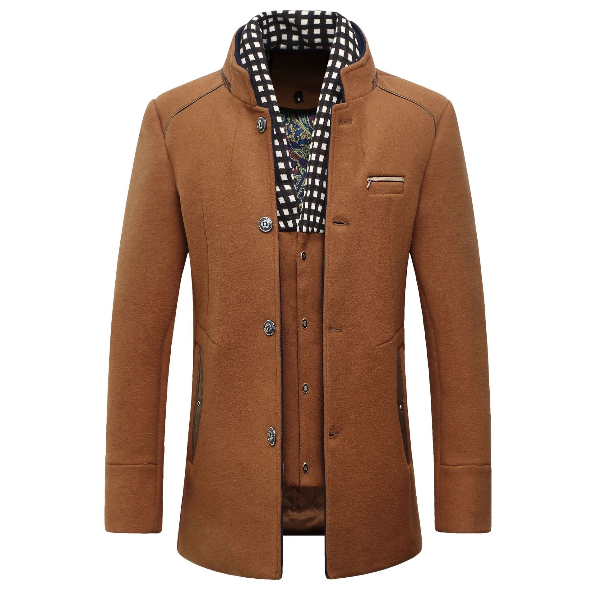 Fashion Men's Wool jacket Clas – Wool Coat Peacoat recenzja i cena