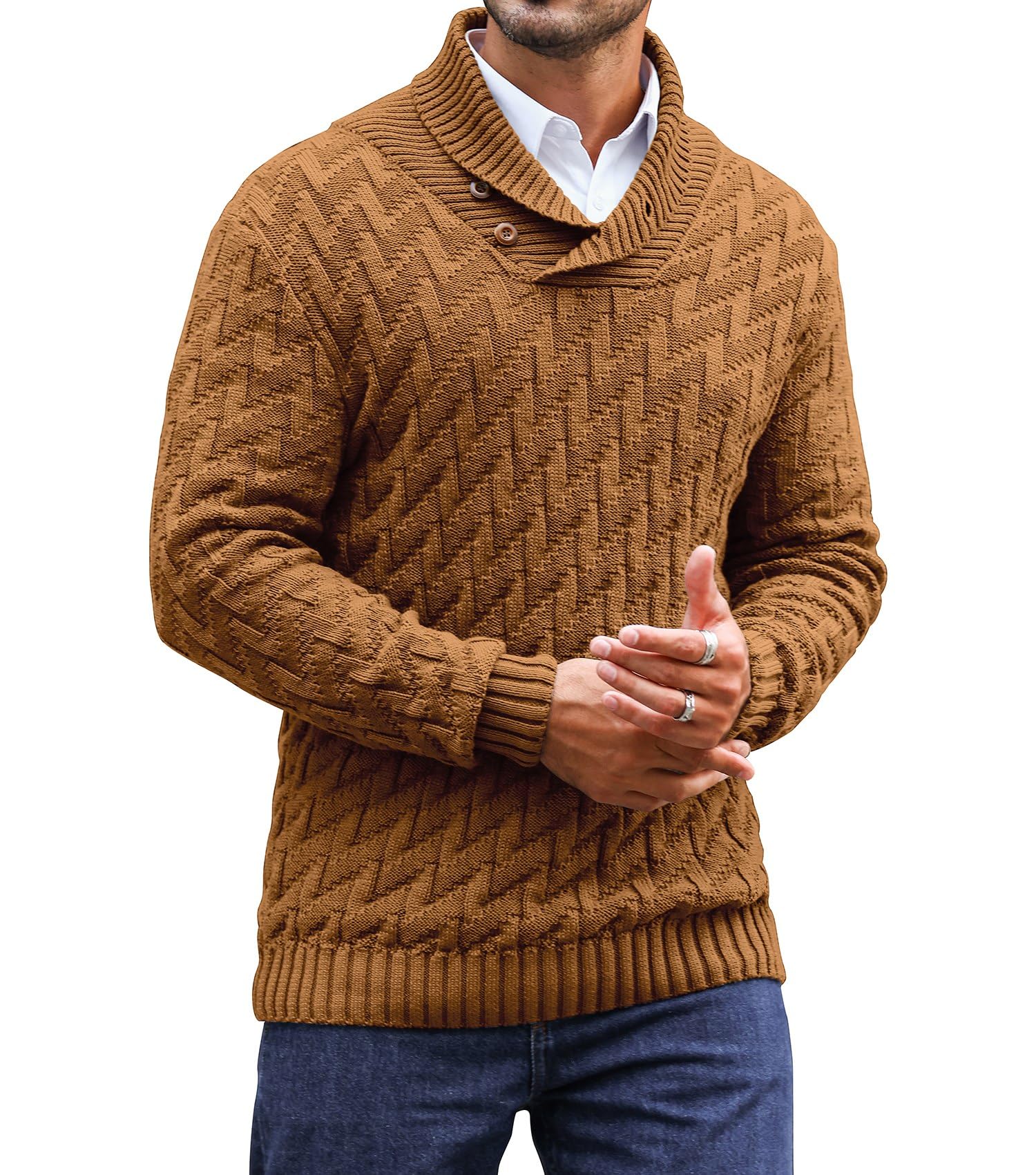 Men's Sweater Spring Shawl Col – Wool Scarf Men recenzja i cena