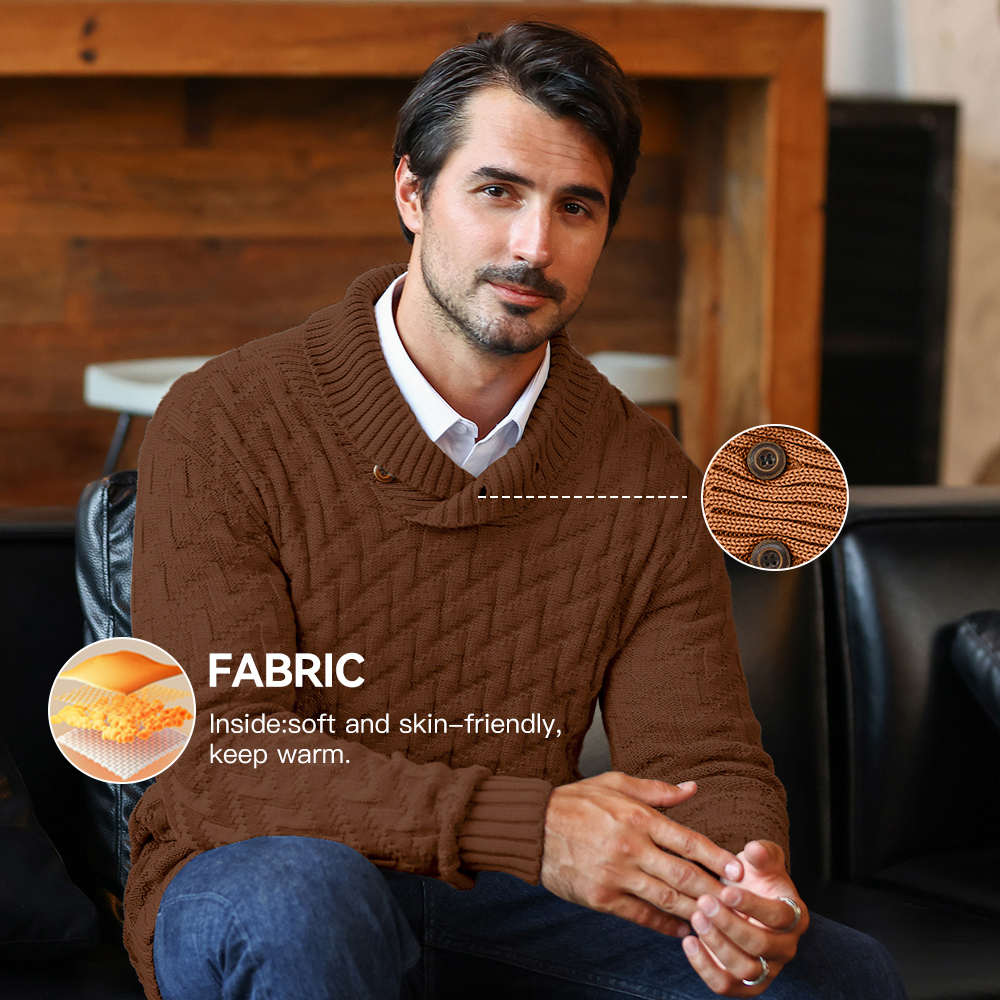 Men's Sweater Spring Shawl Col – Wool Scarf Men recenzja i cena