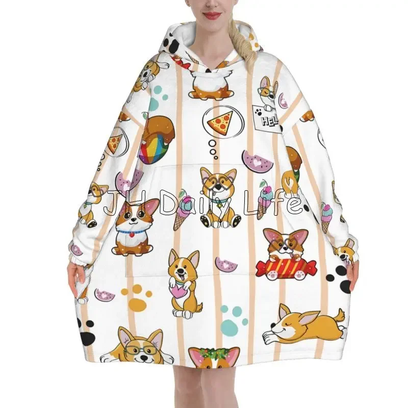 Cute Corgi Dog Wearable Hoodie – Sherpa Hoodie Fleece recenzja i cena