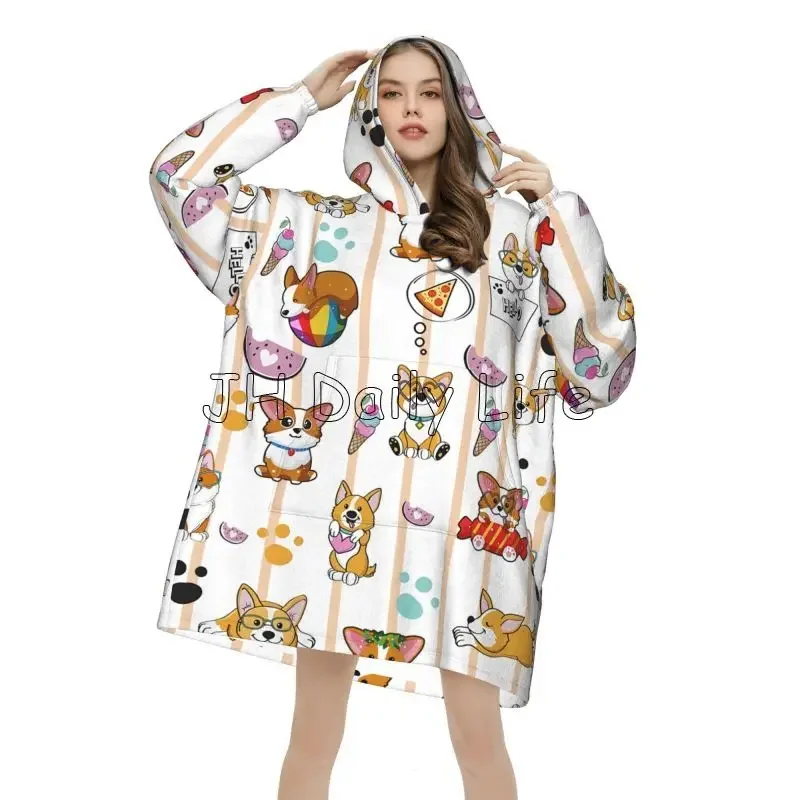 Cute Corgi Dog Wearable Hoodie – Sherpa Hoodie Fleece recenzja i cena