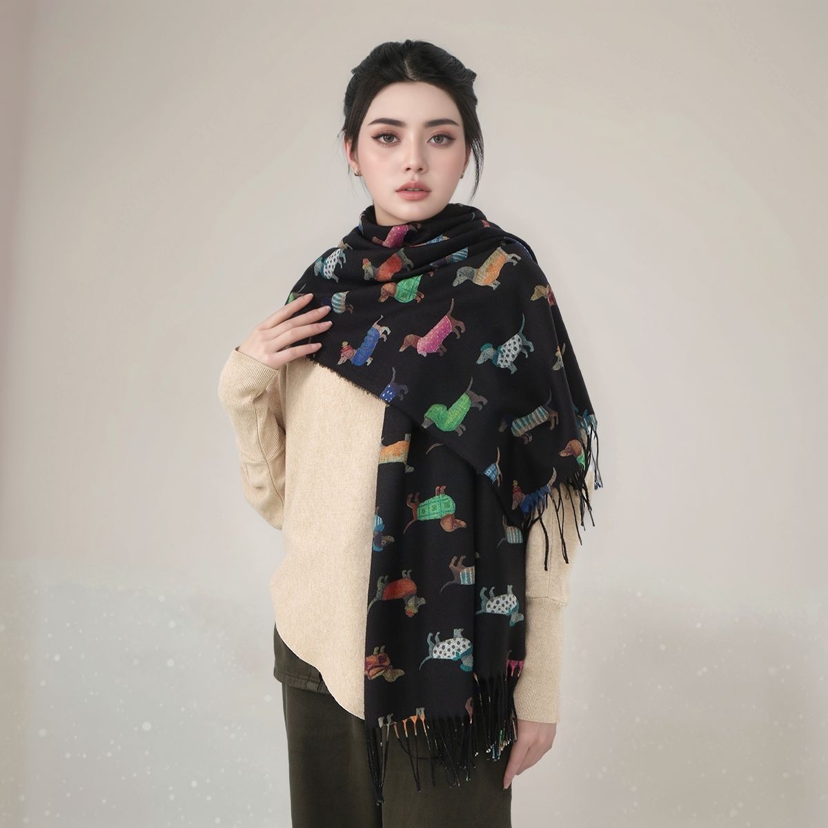 New Cashmere Scarf Shawl Dachs – Cashmere Pashmina Wrap recenzja i cena