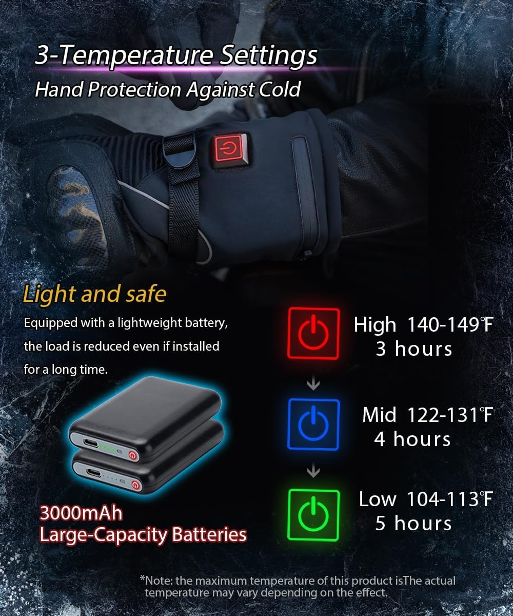 Heated Gloves with 3 Heat Sett – Touch Screen Gloves recenzja i cena