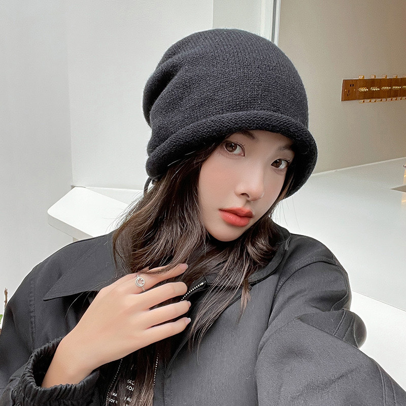 Knitted Bonnet Hoods Female Wi – Knit Beanie Hat Warm recenzja i cena