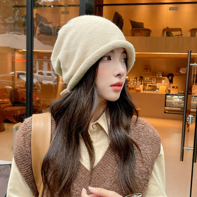 Knitted Bonnet Hoods Female Wi – Knit Beanie Hat Warm recenzja i cena