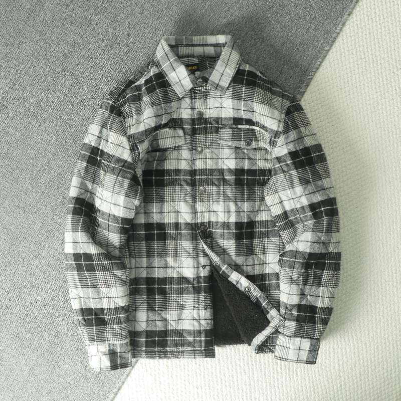 Fall Winter Men's Plaid Flanne – Flannel Shirt Lined recenzja i cena