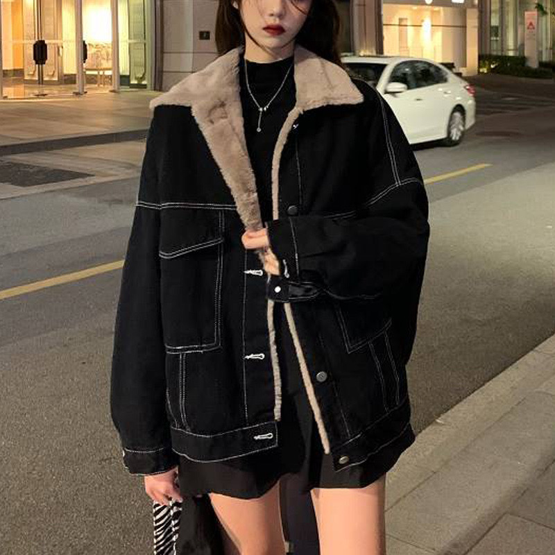 Women Denim Coat Thick Lapel S – Down Jacket Packable recenzja i cena