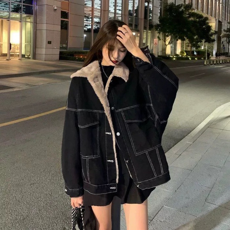 Women Denim Coat Thick Lapel S – Down Jacket Packable recenzja i cena