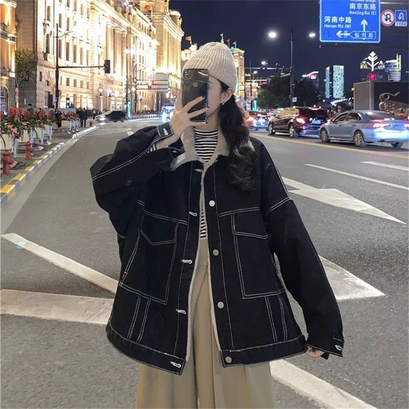Women Denim Coat Thick Lapel S – Down Jacket Packable recenzja i cena