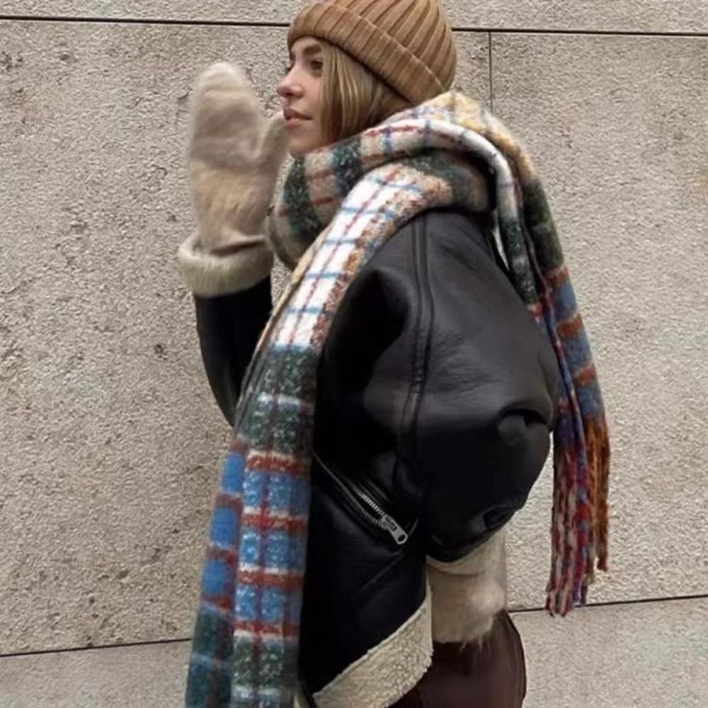 Retro Tassel Plaid Wool Scarf  – Wool Scarf Men recenzja i cena