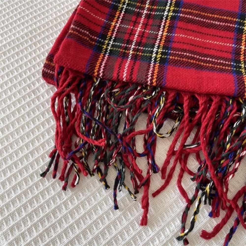 Retro Tassel Plaid Wool Scarf  – Wool Scarf Men recenzja i cena
