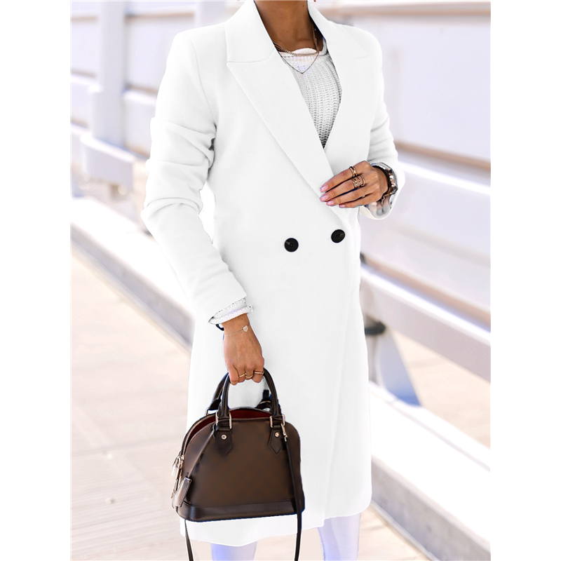 CYCLI-Women Long Wool Coats Fo – Wool Coat Peacoat recenzja i cena