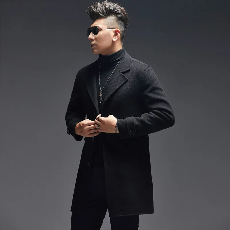 AYUNSUE 100% Wool Coat Men Aut – Wool Coat Peacoat recenzja i cena