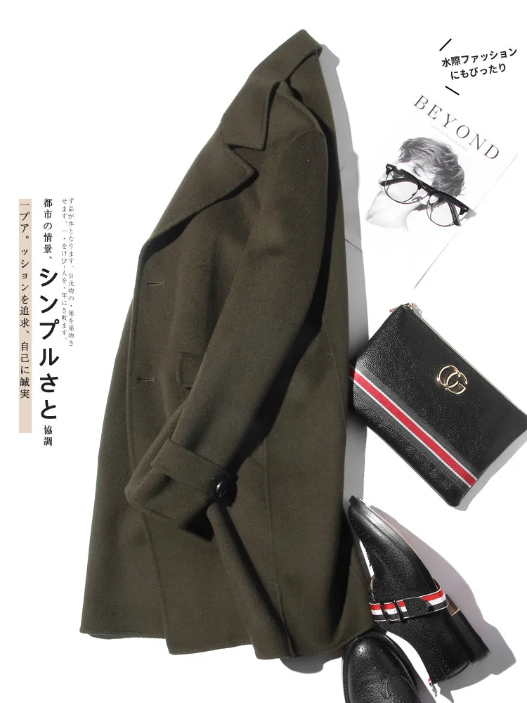 AYUNSUE 100% Wool Coat Men Aut – Wool Coat Peacoat recenzja i cena