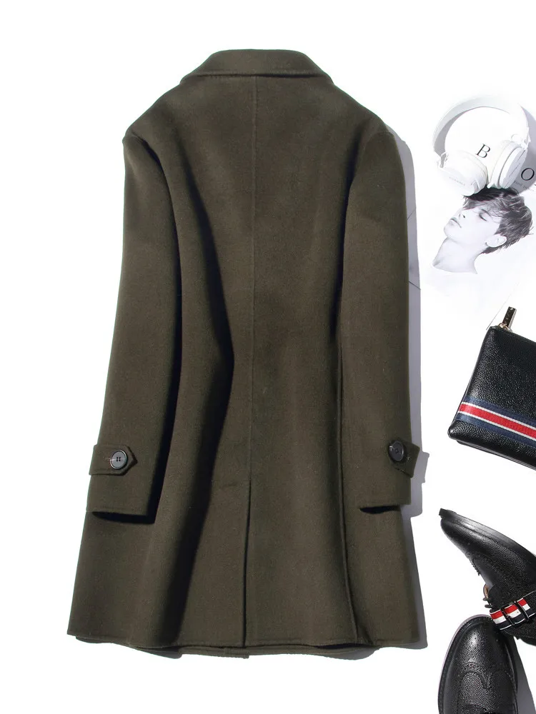 AYUNSUE 100% Wool Coat Men Aut – Wool Coat Peacoat recenzja i cena