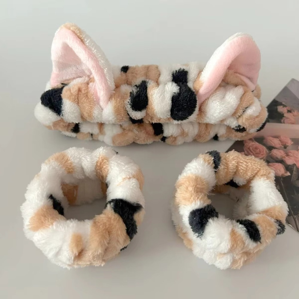 3pcs/set Leopard Print Cute Ca – Winter Headband Fleece recenzja i cena