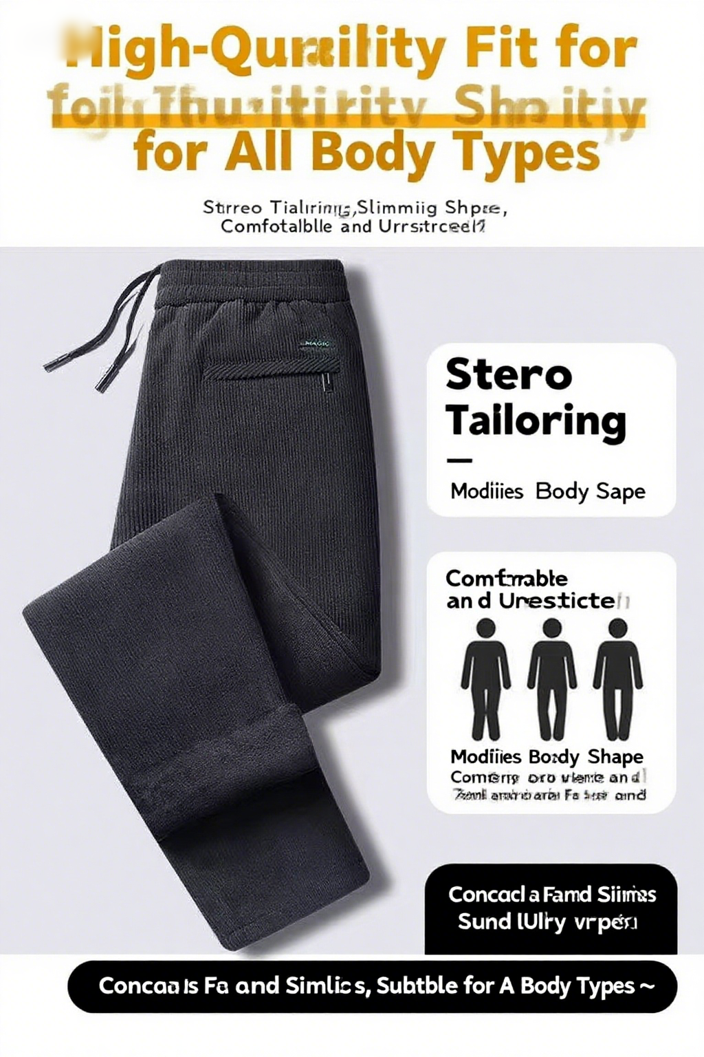 Black gray men's corduroy and  – Corduroy Pant Warm recenzja i cena