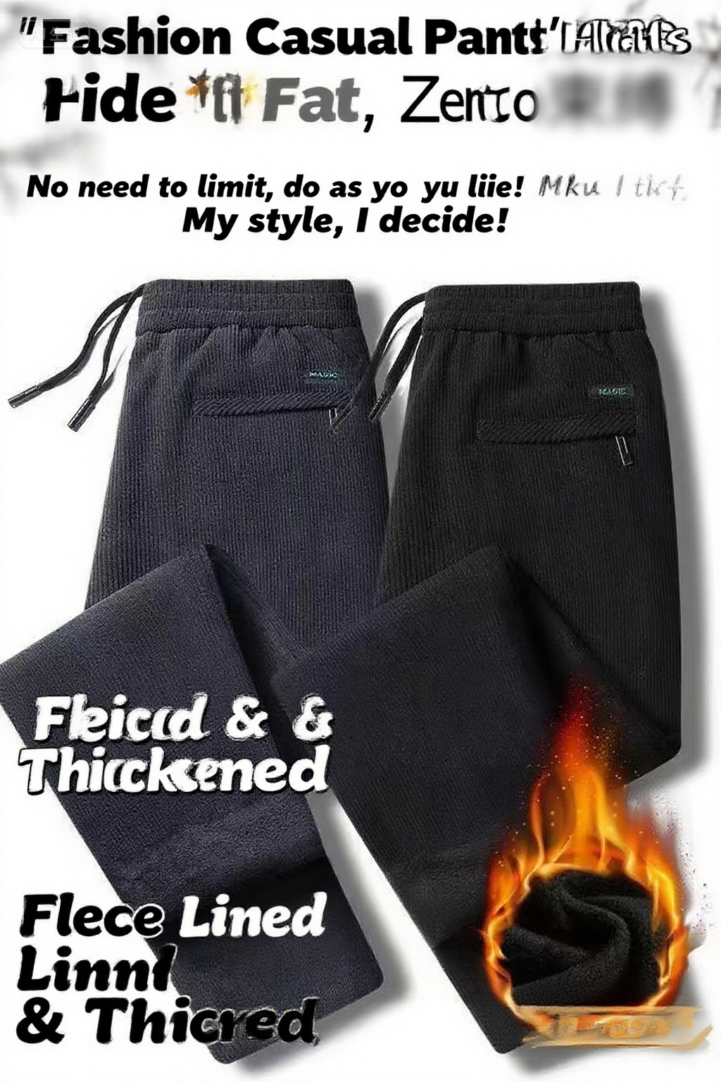 Black gray men's corduroy and  – Corduroy Pant Warm recenzja i cena