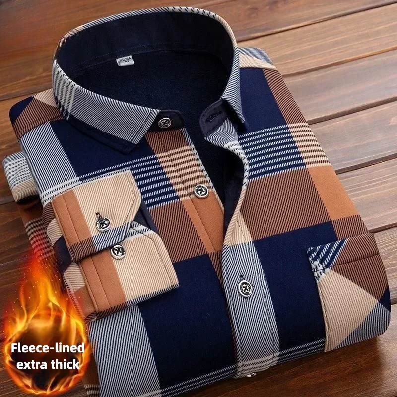 2025 Men's Winter Warm Long Sl – Flannel Shirt Lined recenzja i cena