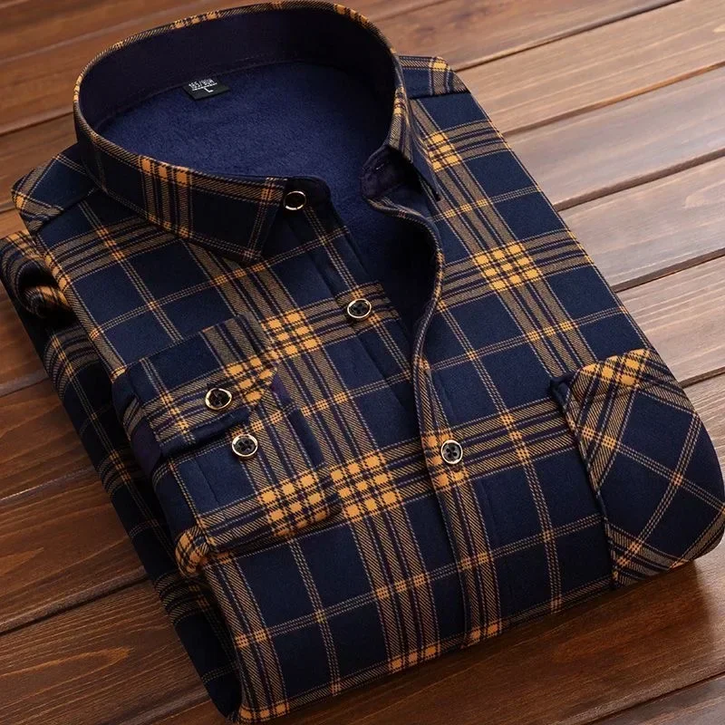 2025 Men's Winter Warm Long Sl – Flannel Shirt Lined recenzja i cena