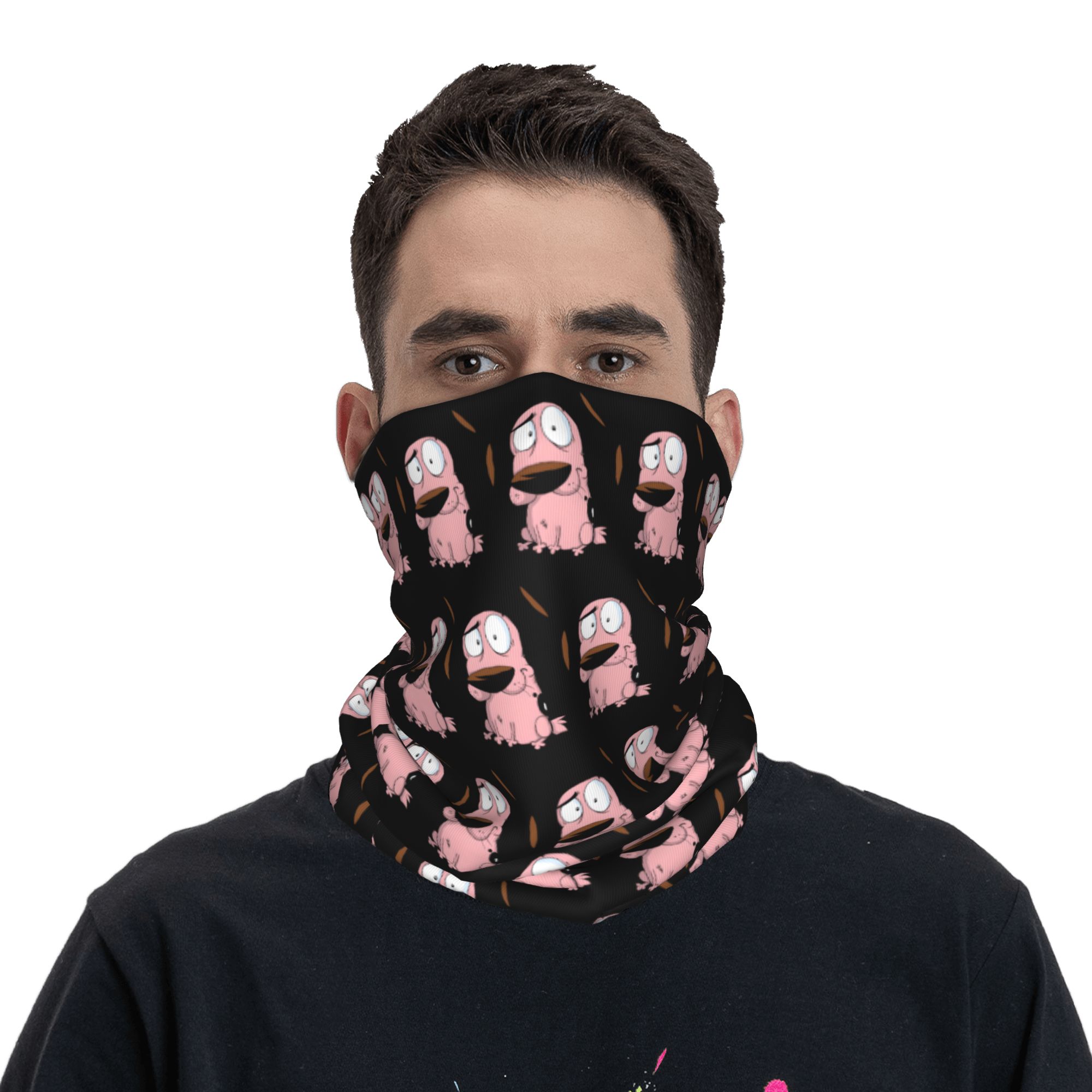 Custom Cartoon Courage Dog Win – Neck Gaiter Fleece recenzja i cena