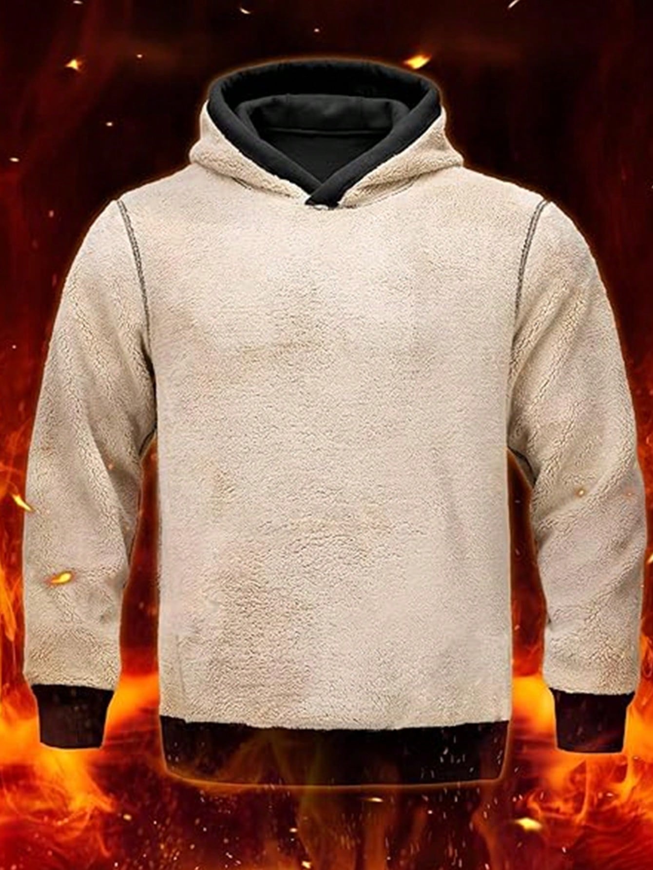 Men's Black Sherpa-Lined Hoodi – Sherpa Hoodie Fleece recenzja i cena