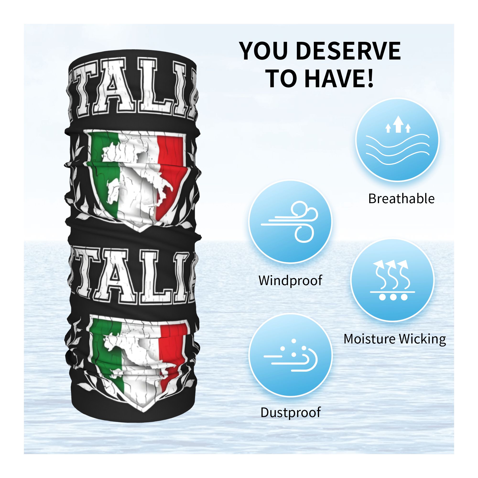 Custom Italy Flag Bandana Neck – Neck Gaiter Fleece recenzja i cena