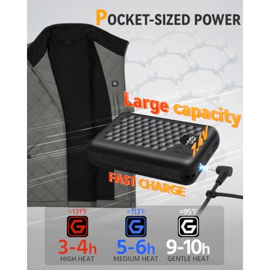 Wulcea Graphene Heated Vest Fo – Heated Vest Battery recenzja i cena