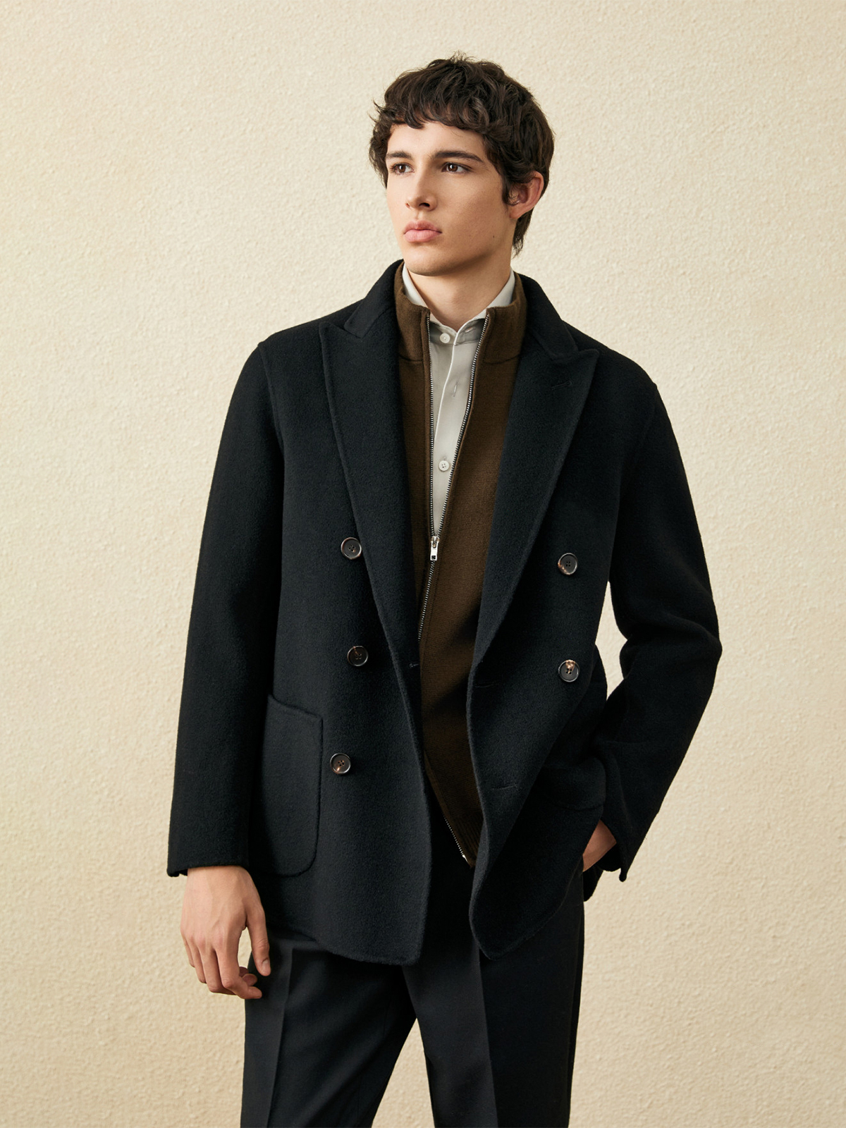 Men‘s 100% Wool Short Coat | B – Wool Coat Peacoat recenzja i cena